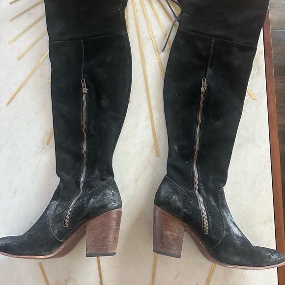 Black leather/suede over the knee size 10 Freebird by Steve Madden boots - Picture 3 of 8
